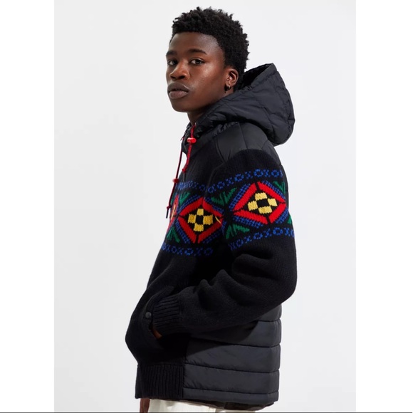 NWT Polo Ralph Lauren Hybrid Hooded Sweater in Holiday Multicolor - Picture 4 of 14